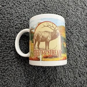 Field and Stream White Coffee Cup With Elk And Pheasant